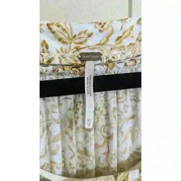 Free People Talk About It Tunic Boho Top Sz XS OB908667 Ivory Gold Boho Crochet - Picture 8 of 10